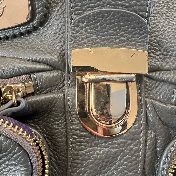 Robert Dice: Vintage Dove Grey Leather Bag unique high quality Y2K style - Picture 4 of 6